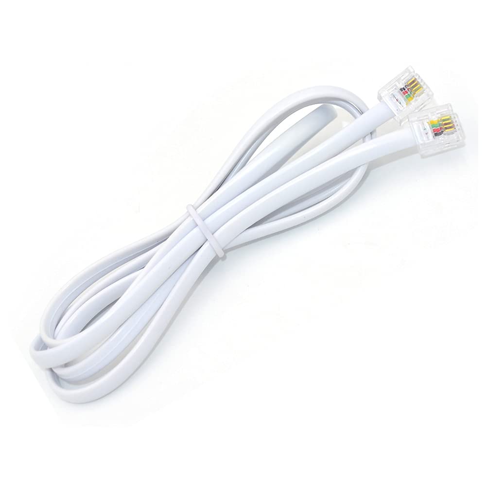 NEORTX RJ11 to RJ11 Cable 5ft, 1.5 Meters Phone Cord Telephone Line Extension Cord Cable Wire Male to Male 6P4C Modular Plug for Landline Telephone