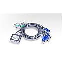 ATEN 4-Port PS/2 Cable-Built-in KVM with Audio Support CS64A (Gray)