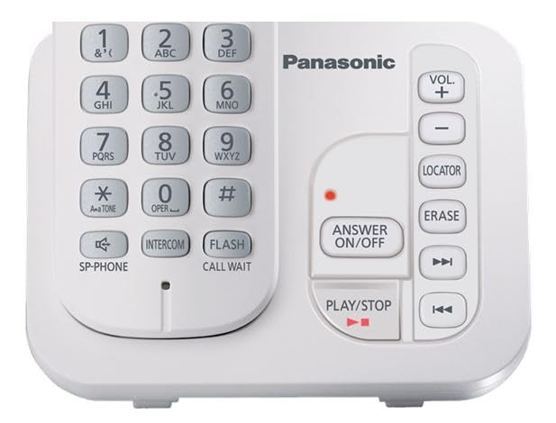 Panasonic 2 Handset Cordless Phone with Digital Answering System and Caller ID, Expandable Up to 6 Handsets White - Two Handsets with Call Block DECT