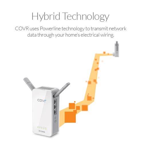 D-Link PowerLine COVR-P2502 AC1200 Smart Whole Home Mesh Wireless System Hybrid Dual Band Wall Plug in 3 x Gigabit Ports (2 x P2500 Adapters Kit)