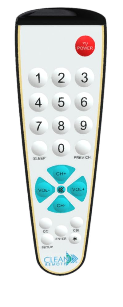 Clean Remote CR3BCB-H for Multi-Bed and Multi-Code TVs -Healthcare