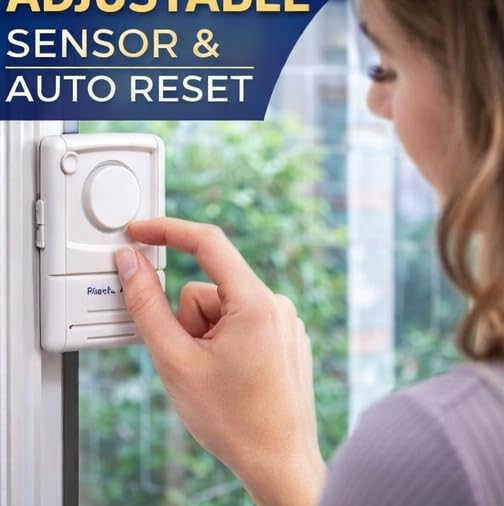 120dB Window or Door Alarm Vibration Security Emergency Burglar Wireless Shock Detection, Home Security, Safety, Apartment, Condo, Dorm, House, Easy