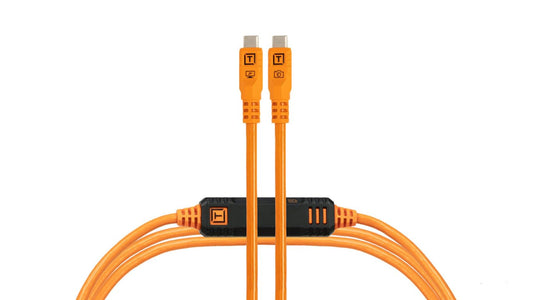 Tether Tools TetherPro Optima 10G USB-C Exclusive Data Transfer, 3’ (1m) Straight to Straight Cable - Orange