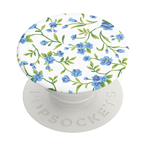 PopSockets Adhesive Phone Grip, Holder, Phone Stand, Flower - Blue Ditsy