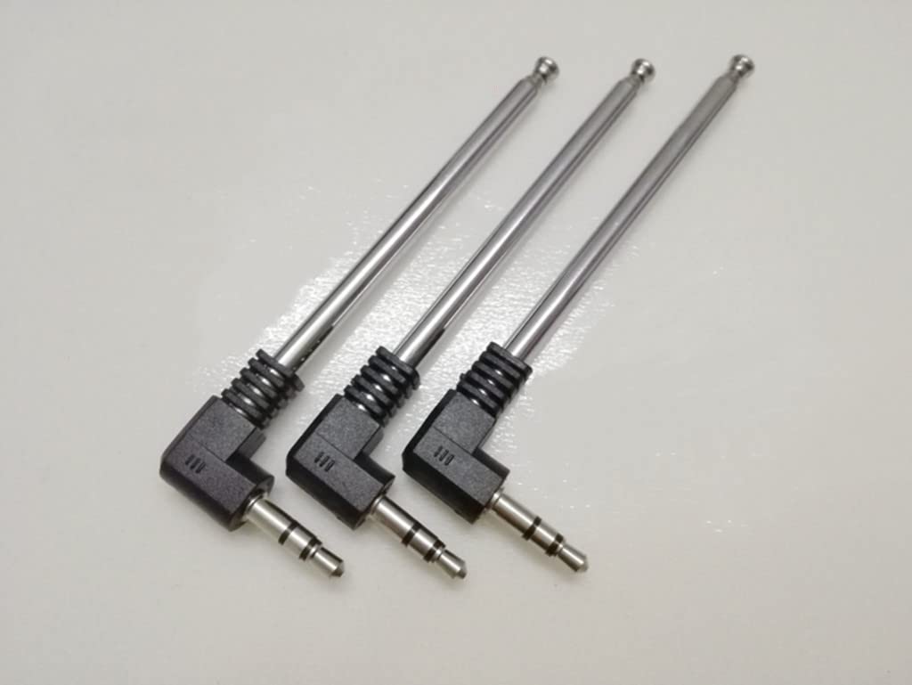 Mini FM Radio Antenna 3.5mm Male Telescopic FM Antenna 3-Pack Compatible with Portable Radio Indoor Stereo Receiver AV Audio Video Home Theater