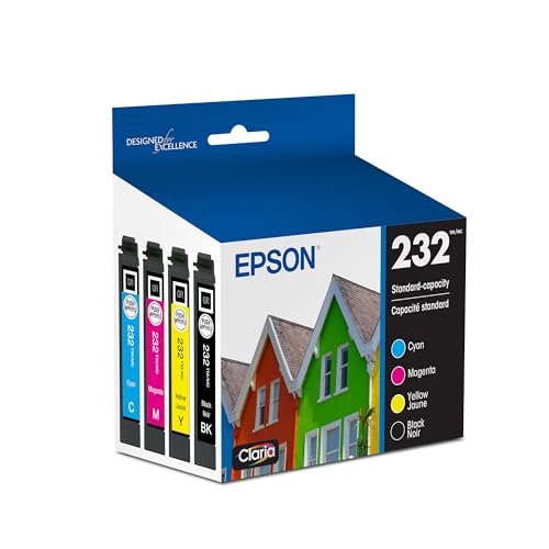 EPSON 232 Claria Ink Standard Capacity Black & Color Cartridge Combo Pack (T232120-BCS) Works with WorkForce WF-2930 ,2950 and Expression XP-4200