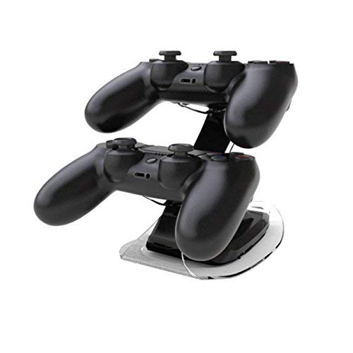OSTENT Blue LED Dual Charger Station Dock Cable for Sony PS4 Wireless Bluetooth Controller