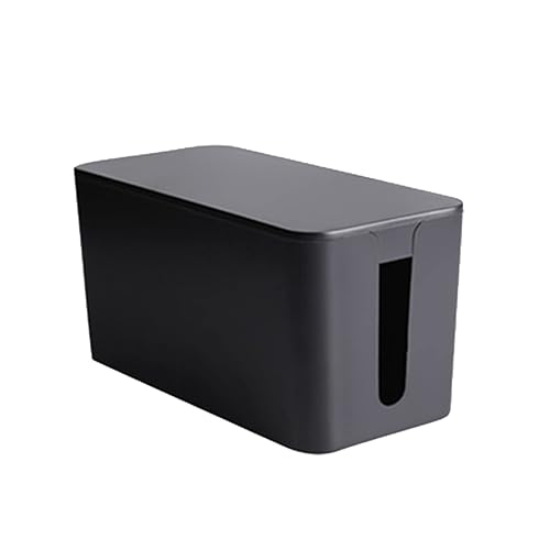 Cable Management Box,Cord Organizer Box for Home and Office System to Cover and Hide & Power Strips & Cords,Surge Protector (Small, Black)