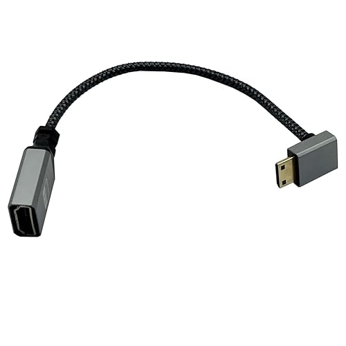 Seadream 4K Mini HDMI to HDMI Adapter Cable Mini HDMI Male to HDMI 2.0 Female Nylon Braided Cable (Type C to Type A) Support 3D 4K/60Hz 1080p (Up