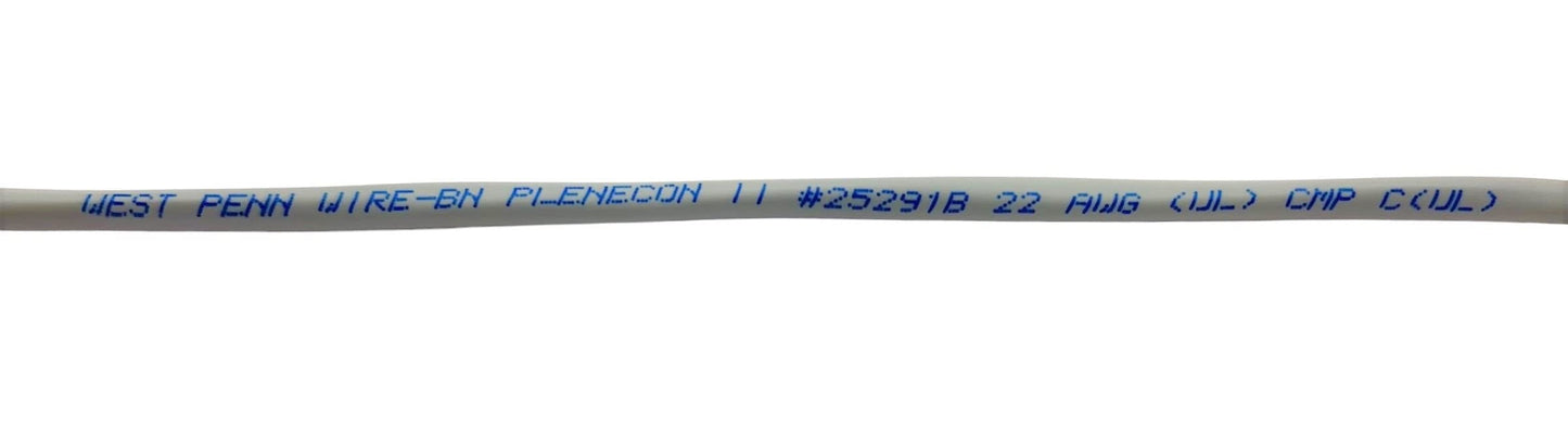 West Penn Wire 25291BGY 22 AWG 2 Conductor Stranded Shielded Plenum Cable Gray CL3P for Security/Alarm/Access Control/Sound (100 ft Roll)