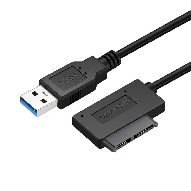BUBUCAM USB 3.0 to SATA 7+6 13pin Slimline Sata Adapter Cable 5Gbps Compatible for Laptop CD DVD ROM Optical Drive