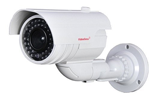 VideoSecu 2 Pack Fake Dummy Imitation Bullet Security Cameras Simulated Decoy Infrared IR LED with Blinking Light DMYIRV2 A2A