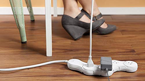 Quirky 4 Outlet Surge Protector Power Strip with On/Off Switch, 125V, White - Protects Electronics from Power Surges and Spikes