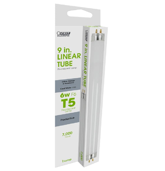 Feit Electric 6 watt T5 9 in. L Fluorescent Bulb Cool White Linear 4100 K 1 pk - Case of: 1;