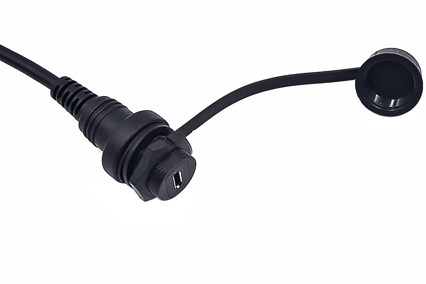 Kework Micro USB 5 Pin Flush Mount Cable, 0.3 Meter Micro USB Male to Female Dashboard Panel Mount Extension Cord for Car Truck Boat Motorcycle