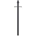 Design House Outdoor Lamp Post with Dusk-to-Dawn Sensor and Built-in Outlet, Black Steel Light Pole with Cross Arm for Post Top Lanterns, Direct