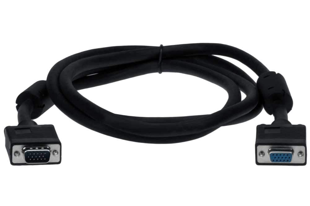 SF Cable, 3ft HD15 SVGA M/F Monitor Extension Cable with Ferrite Bead Black