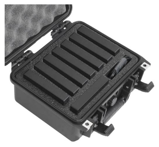 Case Club 8 External Hard Drive Case. Waterproof, Airtight, & Heavy Duty. Includes Pressure Relief Valve, Folding Handle, Padlock Holes, O-Ring Seal.