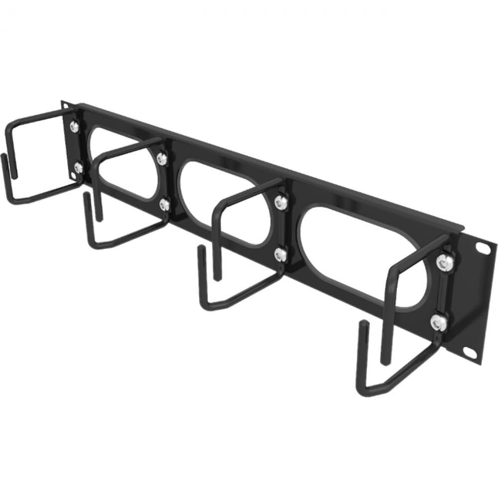 Vertiv - VRA1001 - Vertiv 2U Horizontal Cable Manager with Metal D Rings - Cable Organizer - Black - 1 Pack - 2U Rack Height - 19 Panel Width - Metal