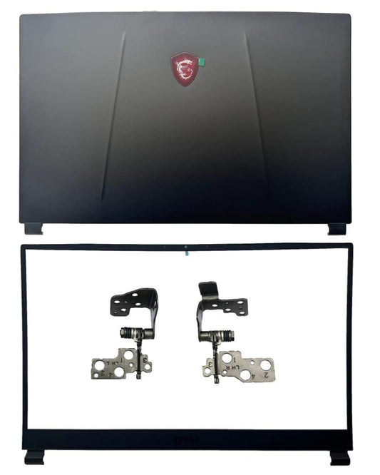 New Compatible Replacemen for MSI GP75 9SC MS-17E3 MS-17E7 Gaming Laptop Cover(LCD Back Cover and Bezel and LCD Hinges)