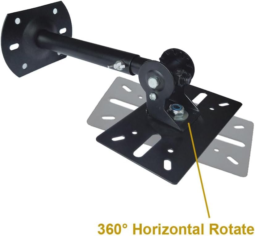 Yuarisx Speaker Wall Ceiling Mount Bracket w/Adjustable Swivel Tilt, Hold up to 66lbs, Retractable Telescopic Arm for Home Surround Sound System
