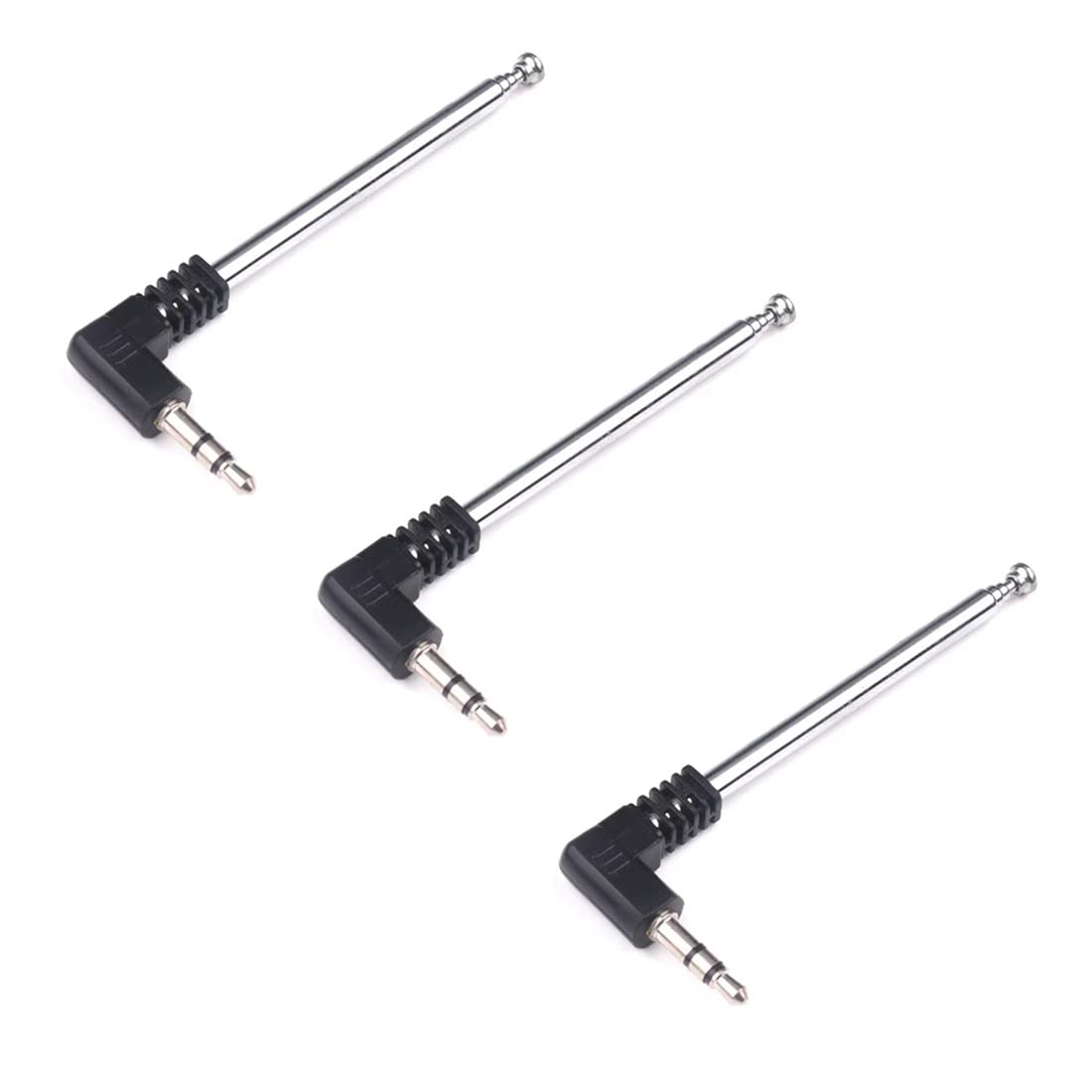 Mini FM Radio Antenna 3.5mm Male Telescopic FM Antenna 3-Pack Compatible with Portable Radio Indoor Stereo Receiver AV Audio Video Home Theater