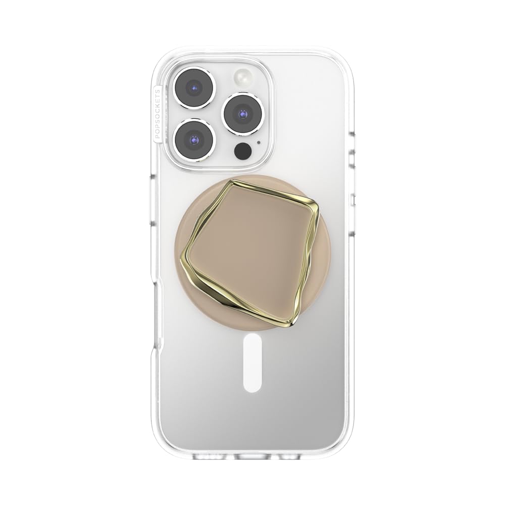 PopSockets Phone Grip for MagSafe, Magnetic Holder, Phone Stand, Crystal - Enamel Latte Cut