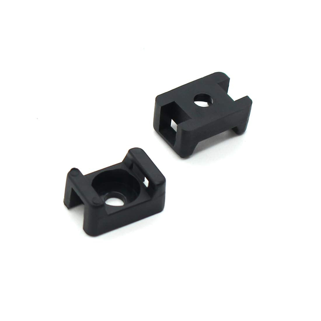 (100 Of Pack) Black 4.5mm Cable Tie Mount Base Saddle Type Mount Screw Wire Bundle Base Holder Width Cable Large Size 0.6 inch