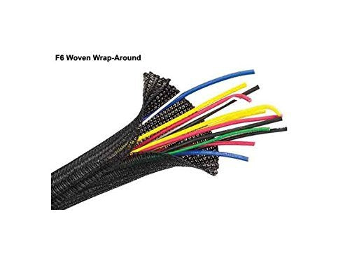 TechFlex F6N0.25BK Flexo F6 General Purpose 1/4-inch Braided Cable Sleeve, Black - 20 Feet