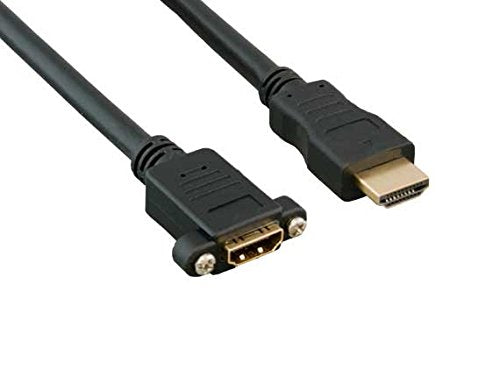 AYA 6Ft (6 Feet) 28AWG HDMI Extension Male to Female Panel Mount Cable CL2 Rated 1080P