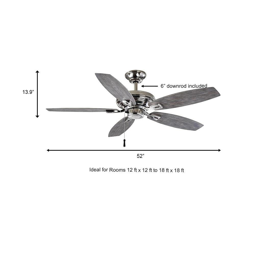 North Pond 52 in. Outdoor Polished Nickel Ceiling Fan