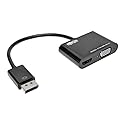 TRIPP LITE DisplayPort 1.2 to VGA/HDMI All-in-One Converter Adapter Box, 4K @ 30Hz, Plug-and-Play No Drivers or Power Supply Needed, 6 inch Cable