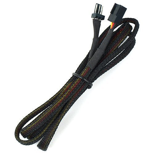 3-Pin Fan Cable Extension with Black Sleeving & Black Connectors (36" Length)