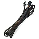 3-Pin Fan Cable Extension with Black Sleeving & Black Connectors (36" Length)