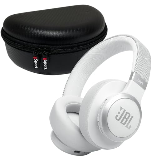 JBL Live 770NC Wireless Over Ear Noise Cancelling Headphone Bundle with gSport Case (White)