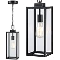 Faymart lighting 17 Inch Outdoor Pendant Light for Porch,Metal and Glass Outside Hanging Light Ceiling Mount Exterior Hanging Lantern for Patio