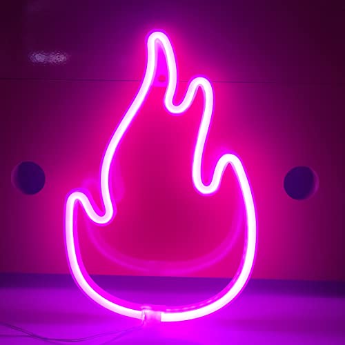 JYWJ Flame Neon Sign,USB or 3-AA Battery Powered Neon Light,LED Table Decoration,Bedroom Wall Decoration,Birthday Gift,Wedding Supplies Business