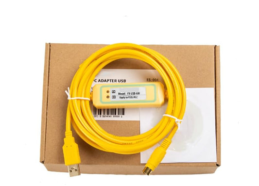 FX-USB-AW for Programming Cable FX3U 3G PLC Download Cable Data Cable Gold-Plated, high-Speed and Stable Version Yellow 3 metres