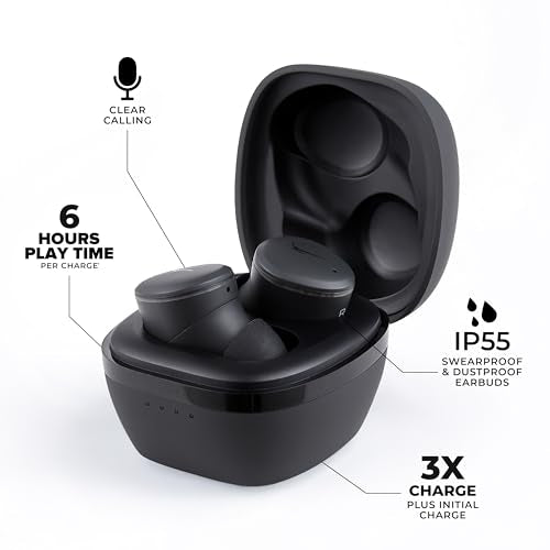 Altec Lansing - Nanobuds 3.0, Wireless Sport Earbuds with 6-Hour Battery, Waterproof IP44, Bluetooth with Charging Case, Noise Suppression Mic, Voice…