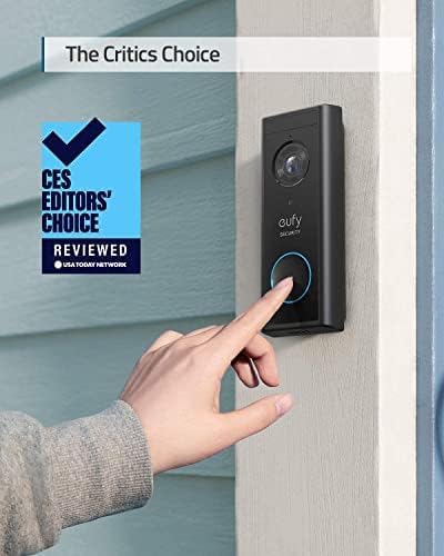 eufy - Security Smart Wi-Fi Add On Video Doorbell 2K - Black (Renewed)
