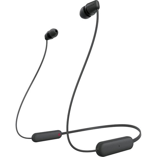 Sony WI-C100 Wireless in-Ear Bluetooth Headphones with Built-in Microphone, Black (Renewed)