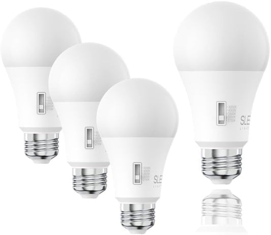 SLEEKLIGHTING A19 100W Equivalent 15 Watt LED Bulb, 5 CCT (2700K, 3000K, 3500K, 4000K, 5000K) 1600 Lumens, Dimmable, Energy Star, E26 Base - (4 Pack)