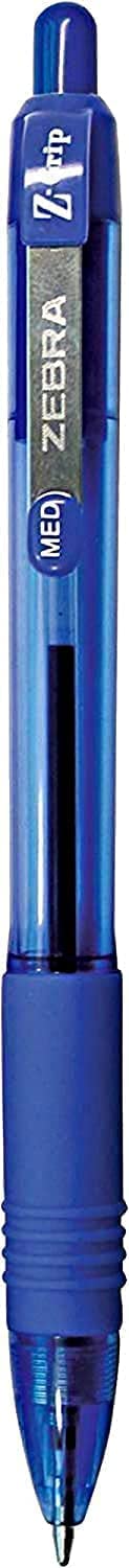 Zebra Pen Z-Grip Retractable Ballpoint Pen, Medium Point 1.0mm, 12 Black & 12 Blue Ink Pens, Bulk Pack of 24