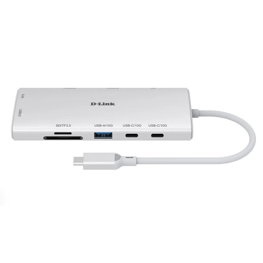 D-Link 10-in-1 USB-C Hub, Max 100W Power Delivery, Dual 4K HDMI Ports, 2 x USB-C & 2 x USB-A Data Ports, Ethernet and SD Card Slots for Dell Laptop