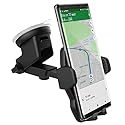 ENCASED Car Phone Holder for All Motorola and LG Smartphone Models, Ultra Grip Windshield + Dash Vehicle Cellphone Mount (Black)