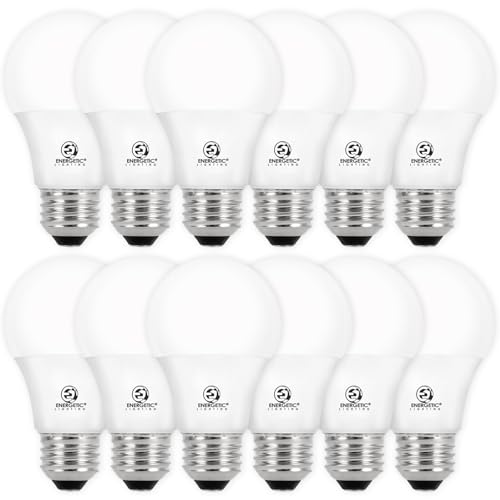 E ENERGETIC LIGHTING Dimmable LED Light Bulbs, 60W Equivalent 5000K Daylight, 8W 800 Lumens, E26 LED Bulb 60 Watt Dimmable, ETL Listed, 12 Packs