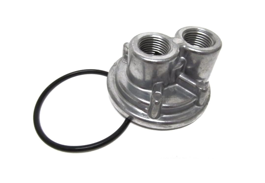 Perma-Cool 111 Oil Filter Adapter, Bypass, 3/4-16 in Center Thread, Two 1/2 in NPT Female Ports, Aluminum, Natural, Each