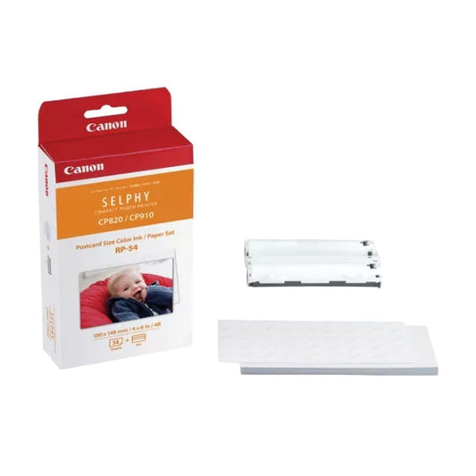 Canon RP-54 High-Capacity Color Ink and Paper Set for SELPHY Portable Printers, Prints 54 Postcard Size Photos