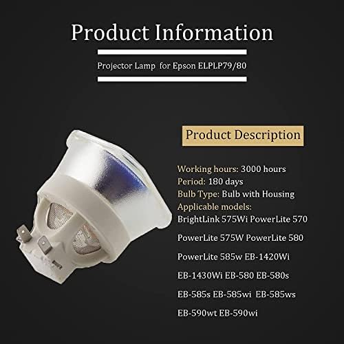 LBTbate Projector Lamp ELP85 for Epson Projector Bulb Replacement V13H010L85 / V13H010L85 Powerlite 3000 3100 3200 3500 3600e 3700 3800 3900 EH-TW6700
