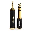 MOBOREST 3.5mm to 1/4 (6.35mm) Stereo Pure Copper Adapter, 1/8 Inch to 1/4 Inch Stereo Adapter, Can be Used Conversion Headphone adapte, amp adapte